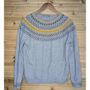 Betty Barclay Sweater Womens 10 Gray Fair Isle